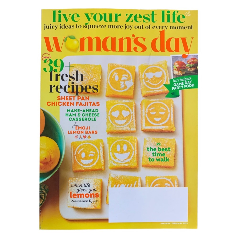 Womans Day Magazine January 2023 Lemons Game Day Party Food Fajitas Fresh Recipe